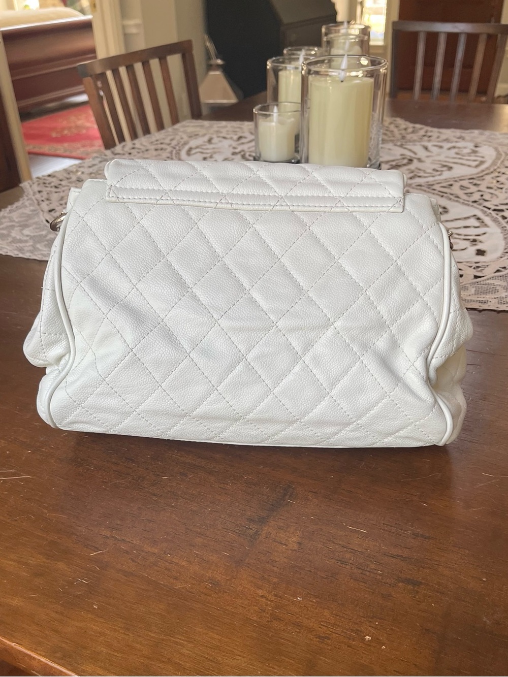 CHANEL TIMELESS ACCORDION BAG PURSE IN WINTER WHITE - Picture 10 of 14